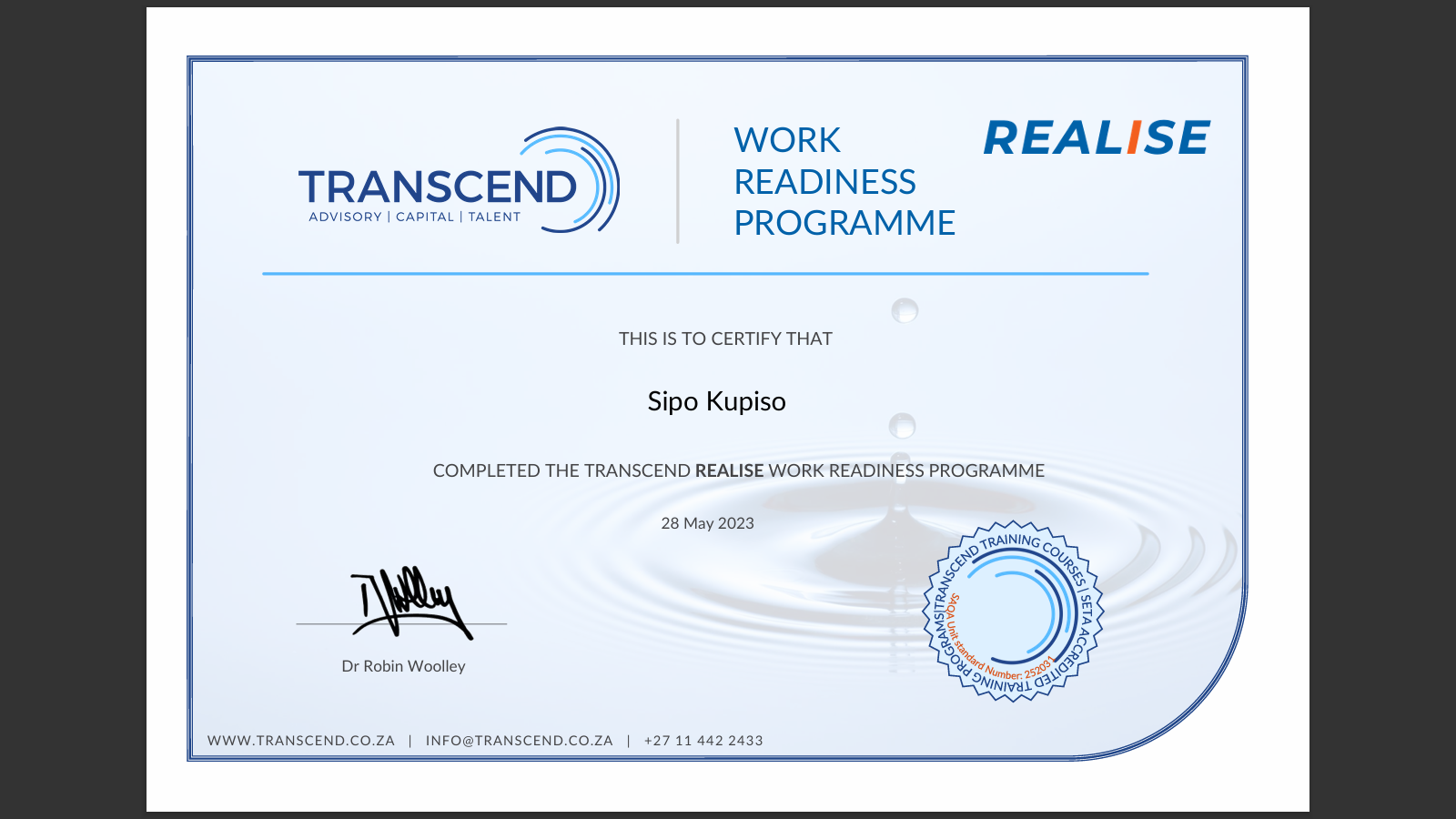 Certificate 1